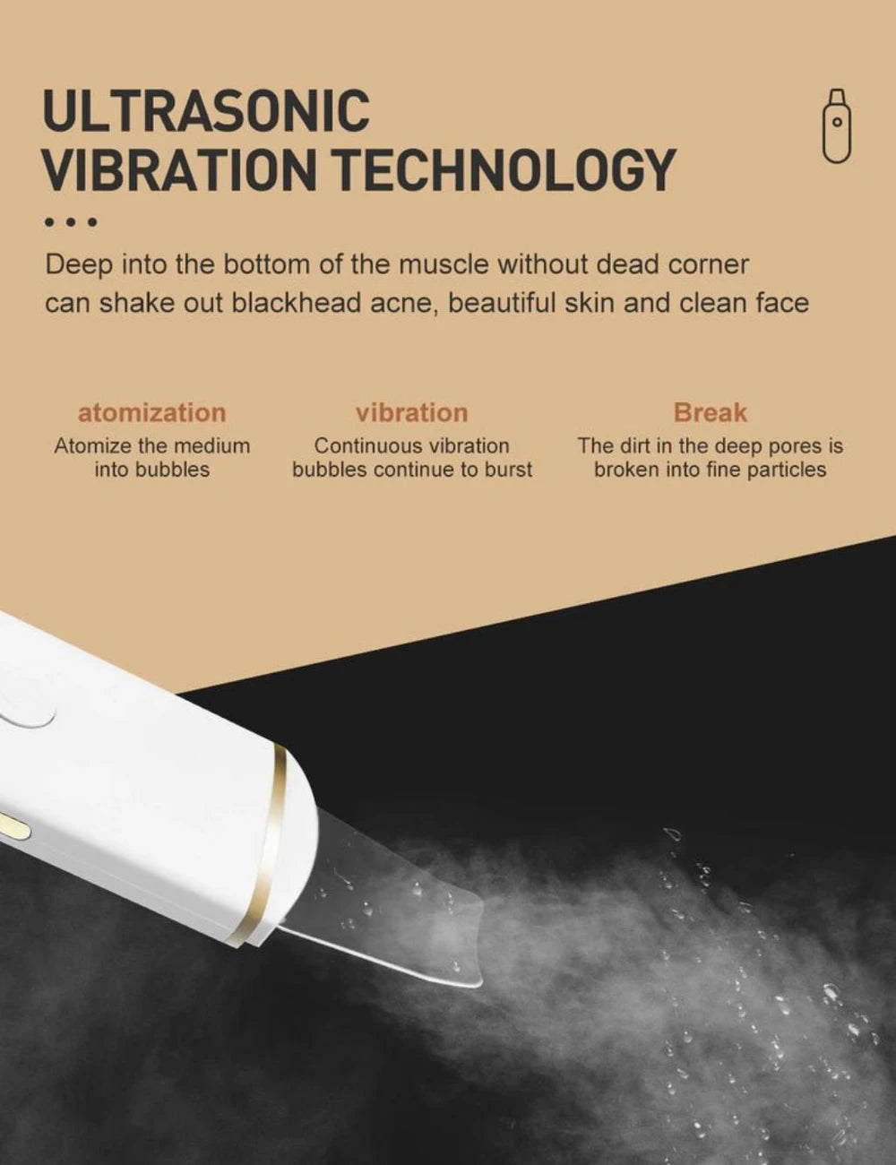 Ultrasonic Skin Scrubber & Pore Cleaner with EMS
