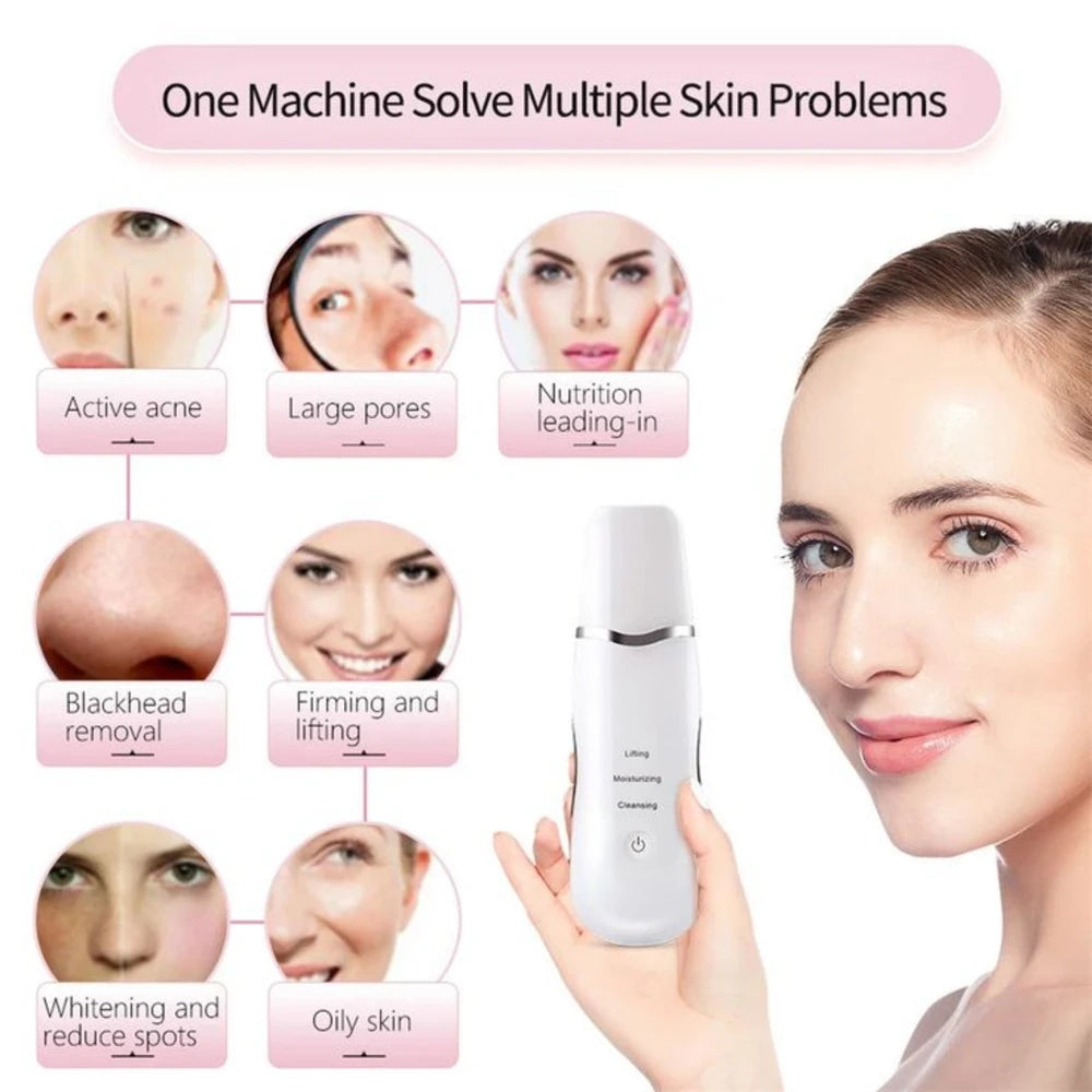 Ultrasonic Skin Scrubber & Pore Cleaner with EMS