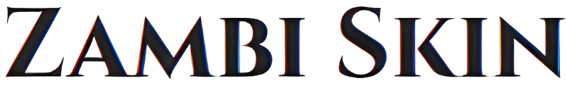 Zambi Skin logo with bold, gradient-colored text on a transparent checkered background.